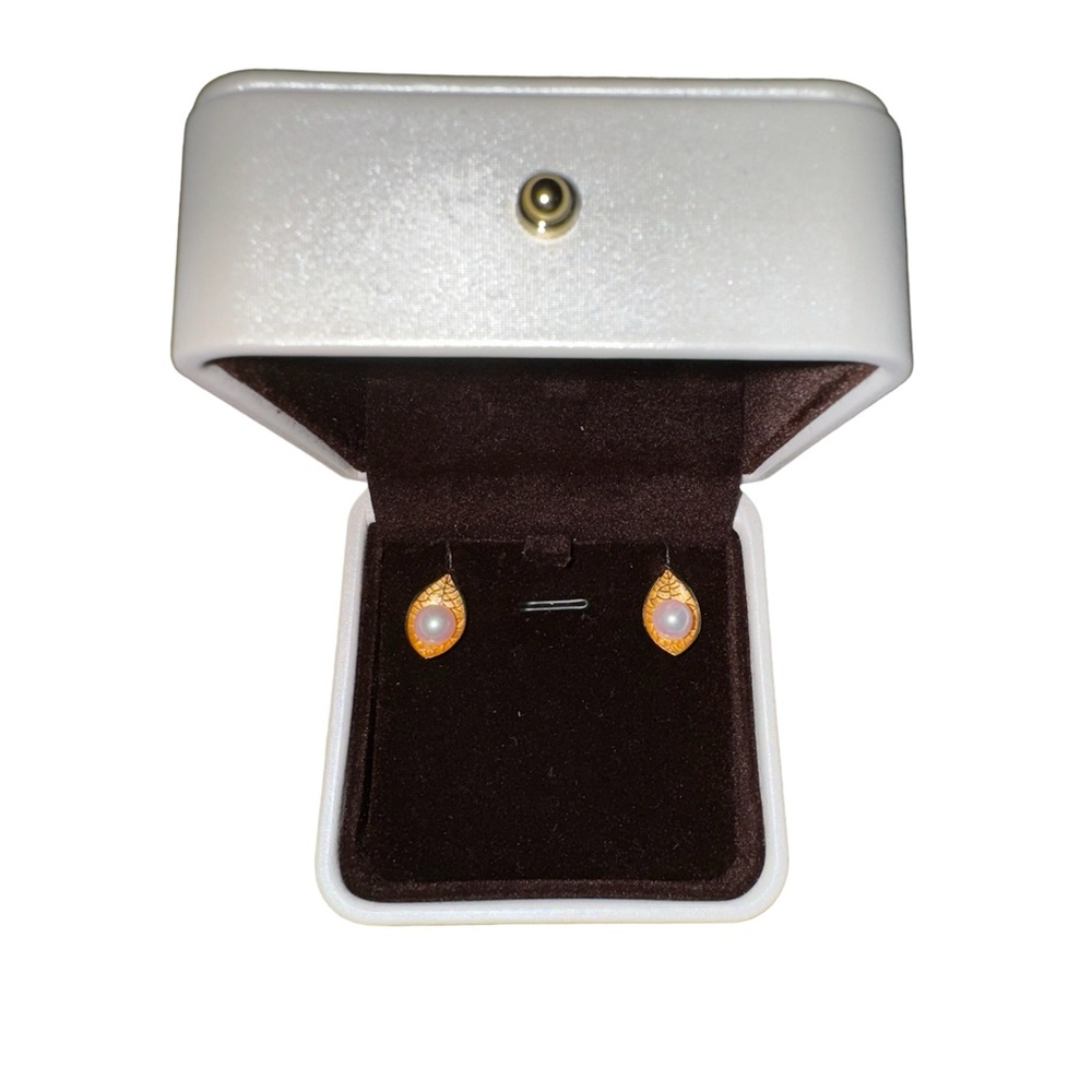 Gold and Pearl Earrings